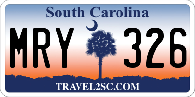 SC license plate MRY326