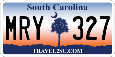 SC license plate MRY327