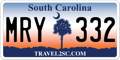 SC license plate MRY332