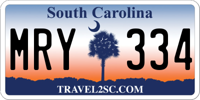 SC license plate MRY334