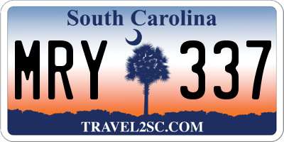 SC license plate MRY337