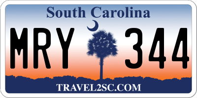SC license plate MRY344