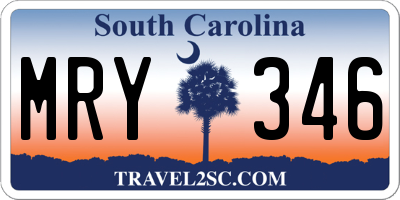SC license plate MRY346
