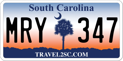 SC license plate MRY347
