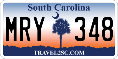 SC license plate MRY348