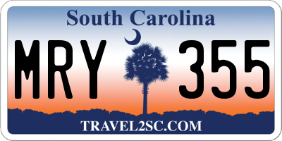 SC license plate MRY355