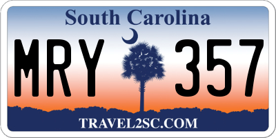 SC license plate MRY357