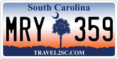 SC license plate MRY359