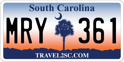 SC license plate MRY361
