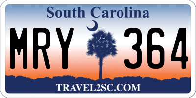 SC license plate MRY364