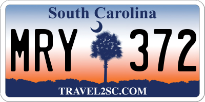 SC license plate MRY372