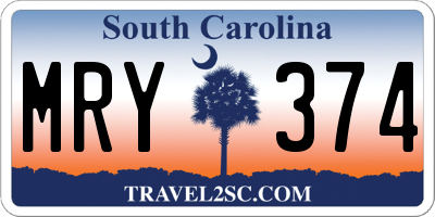 SC license plate MRY374