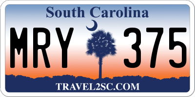 SC license plate MRY375