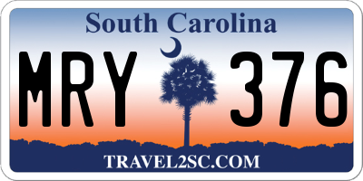 SC license plate MRY376