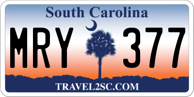 SC license plate MRY377