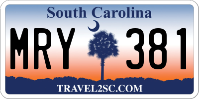 SC license plate MRY381