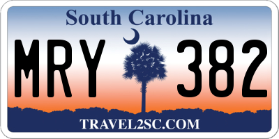 SC license plate MRY382