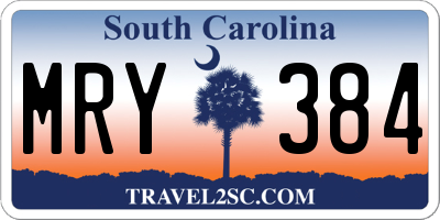 SC license plate MRY384