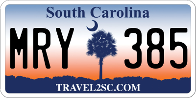 SC license plate MRY385