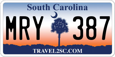 SC license plate MRY387