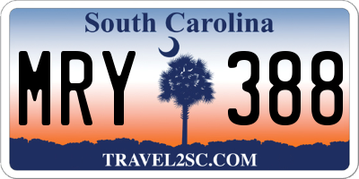 SC license plate MRY388