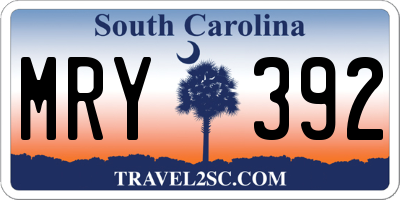 SC license plate MRY392