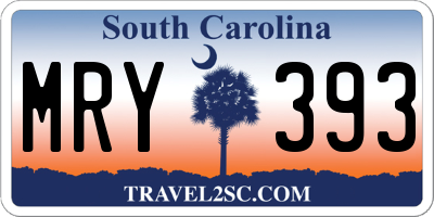 SC license plate MRY393