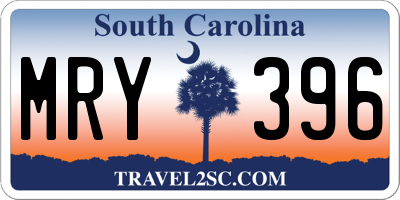 SC license plate MRY396