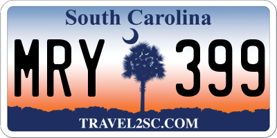 SC license plate MRY399