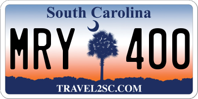 SC license plate MRY400