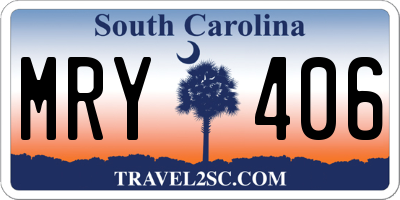 SC license plate MRY406