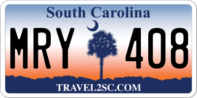 SC license plate MRY408