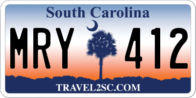 SC license plate MRY412