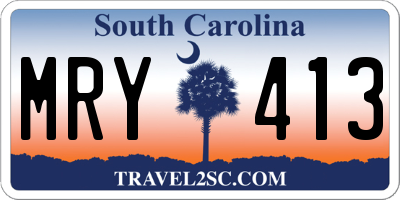 SC license plate MRY413