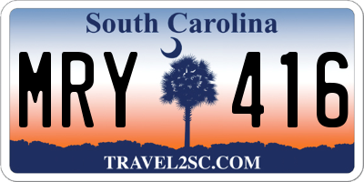 SC license plate MRY416