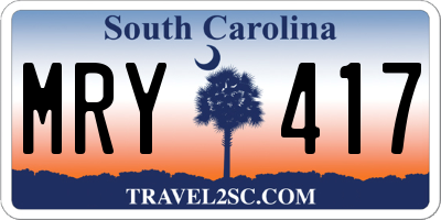 SC license plate MRY417