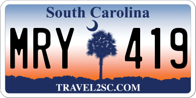 SC license plate MRY419