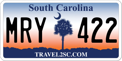 SC license plate MRY422