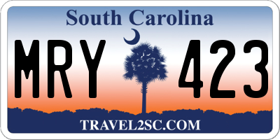 SC license plate MRY423