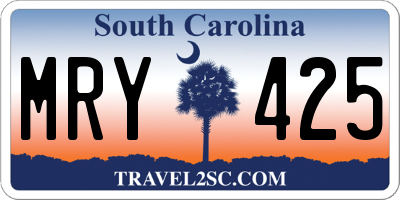 SC license plate MRY425
