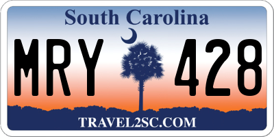 SC license plate MRY428