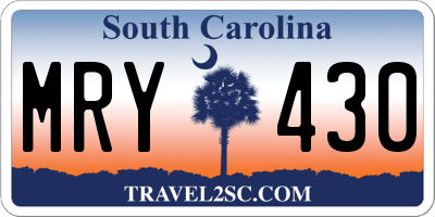 SC license plate MRY430