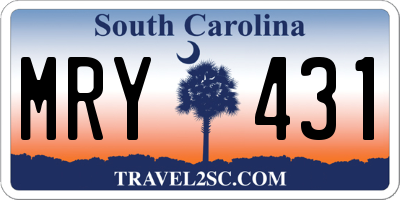 SC license plate MRY431
