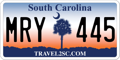 SC license plate MRY445