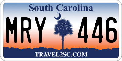 SC license plate MRY446