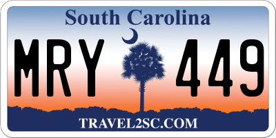 SC license plate MRY449