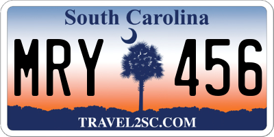 SC license plate MRY456