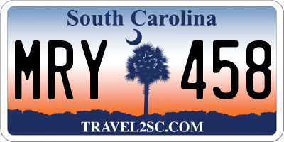 SC license plate MRY458