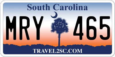SC license plate MRY465
