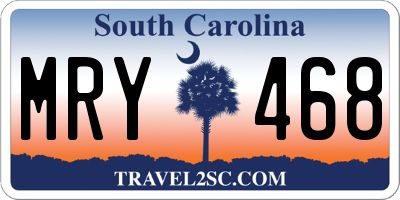 SC license plate MRY468